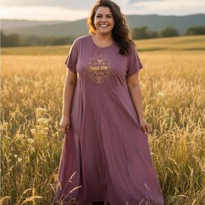 Upcycled Mauve Maxi Dress Yellowstone Inspired